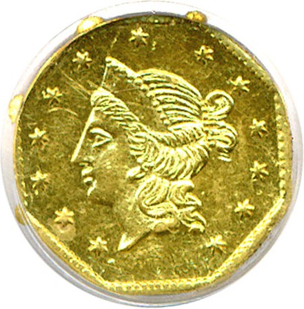image for: Cal Gold: 1853 $1 BG-531 PCGS AU53 