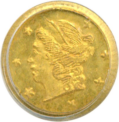 image for: Cal Gold: 1871 25c BG-809 PCGS MS62 
