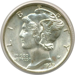 image for: 1939-D 10c PCGS MS66 FB