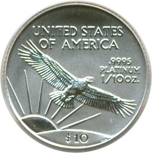 image for: 2002 $10 Platinum Eagle PCGS MS69