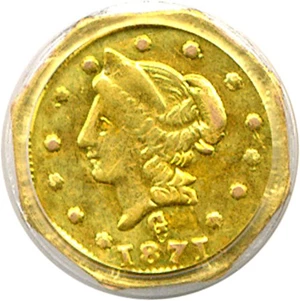 image for: Cal Gold: 1871 50c BG-924 PCGS AU55