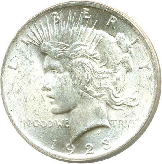 image for: 1923 $1 VAM 1V  Extra Hair ANACS MS63 