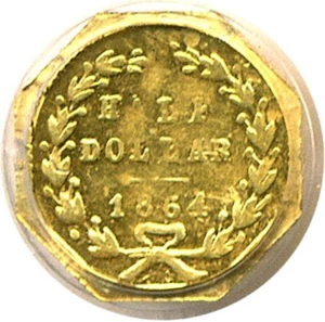 image for: Cal Gold: 1864 50c BG-917 PCGS AU53