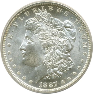 image for: Top 100 VAM: 1887-O $1 VAM 2 Double 1 Triple 7 ANACS MS63