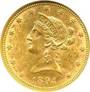 image for: 1894 $10 NGC MS61