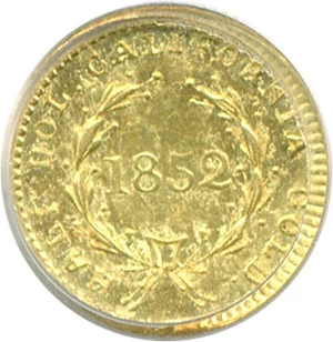 image for: Cal Gold: 1852 50c BG-407 PCGS AU58