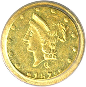 image for: Cal Gold: 1871 50c BG-1027 PCGS AU58 ex: Bass
