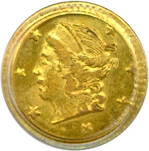 image for: Cal Gold: 1870 25c BG-808 PCGS MS63