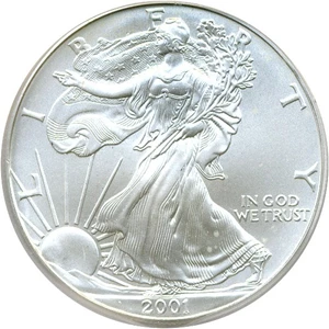 image for: 2001 $1 Silver Eagle ICG MS69