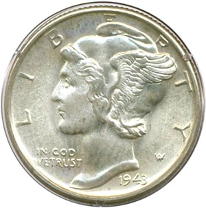 image for: 1943-S 10c PCGS MS65