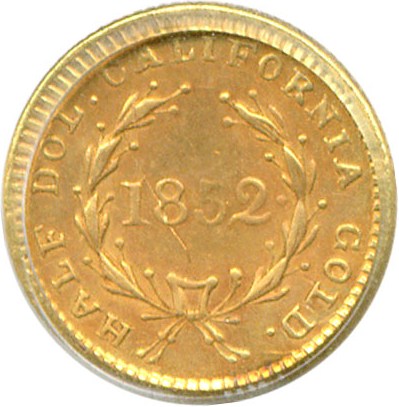 image for: Cal Gold: 1852 50c BG-401 PCGS AU58 