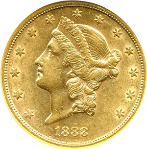 image for: 1888-S $20 NGC AU55