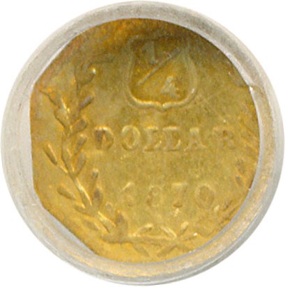 image for: Cal Gold: 1870 25c BG-752 ICG XF45 