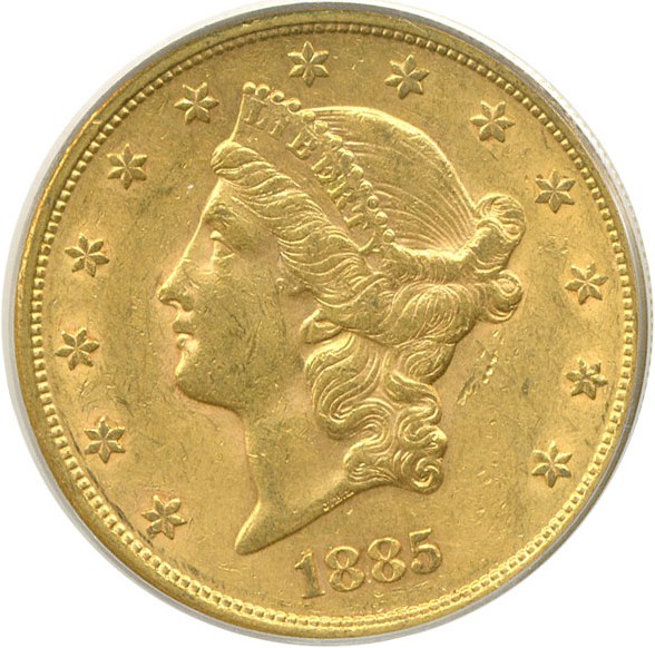 image for: 1885-S $20  PCGS AU55 