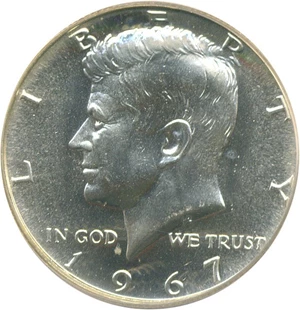 image for: 1967 50c SMS PCGS MS66