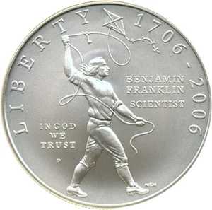 image for: 2006-P $1 Ben Franklin-Scientist NGC MS69