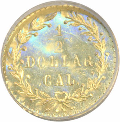 image for: Cal Gold: 1875/3 50c BG-1058 NGC MS62 PL 