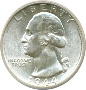 image for: 1944 25c ANACS MS64 (DDO-003, DMR-004)