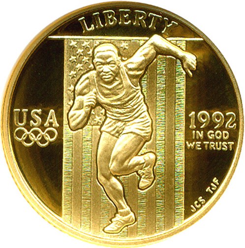 image for: 1992-W $5 Olympic Sprinter NGC Proof 69 UCameo