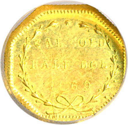 image for: Cal Gold: 1869 50c BG-919 ICG AU58 (BG-919) 