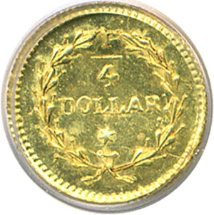 image for: Cal Gold: ND 25c BG-222 PCGS MS64