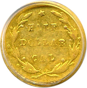 image for: Cal Gold: 1871 50c BG-1027 PCGS AU55