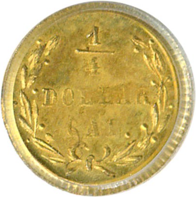 image for: Cal Gold: 1873 25c BG-817 PCGS MS63 