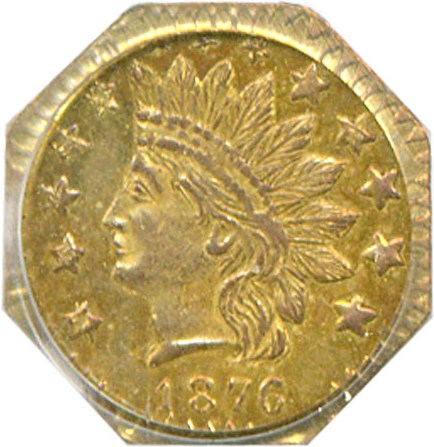 image for: Cal Gold: 1876 50c BG-949 PCGS MS62 