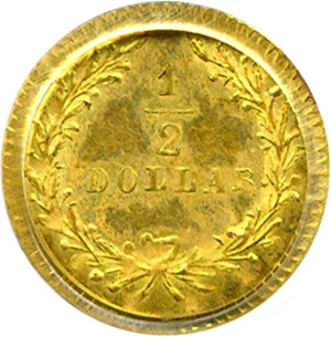 image for: Cal Gold: 1880/70 50c BG-1067 PCGS MS63