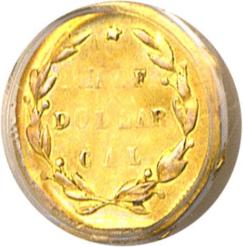 image for: Cal Gold: 1871 50c BG-923 PCGS AU50 