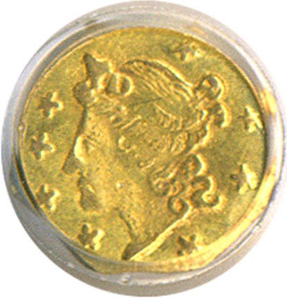 image for: Cal Gold: 1856 25c BG-107 PCGS MS62 