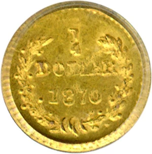image for: Cal Gold: 1870 25c BG-808 PCGS MS63