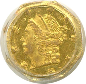image for: Cal Gold: 1871 25c BG-717 PCGS MS62