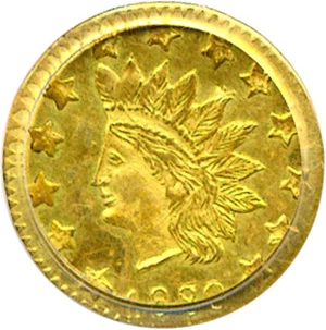 image for: Cal Gold: 1880/70 50c BG-1067 PCGS MS63