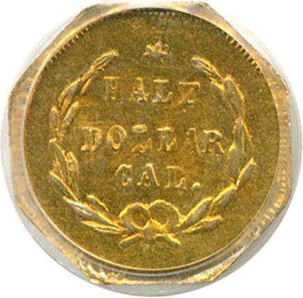 image for: Cal Gold: 1872 50c BG-914 PCGS AU58 