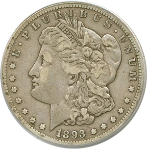 image for: 1893-CC $1 PCGS VF25