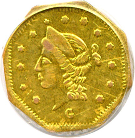 image for: Cal Gold: 1869 50c BG-919 PCGS AU55 