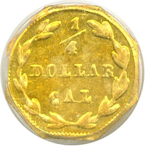 image for: Cal Gold: 1871 25c BG-765 PCGS MS61