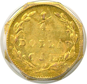 image for: Cal Gold: 1870 25c BG-762 PCGS MS61