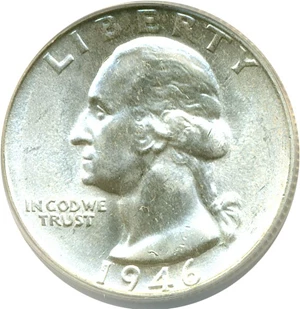 image for: 1946 25c ANACS MS65 (DDO-003, DDR-001)
