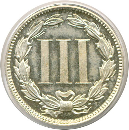 image for: 1876 3cN  PCGS Proof 64 Cameo