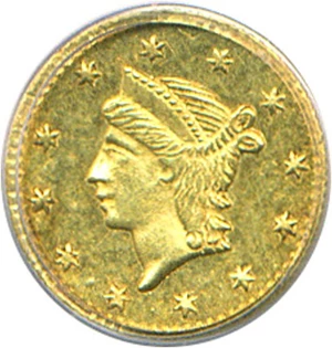 image for: Cal Gold: ND 25c BG-222 PCGS MS61