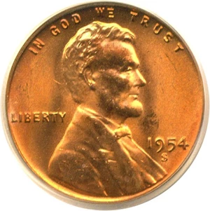 image for: 1954-S 1c PCGS MS66 RD