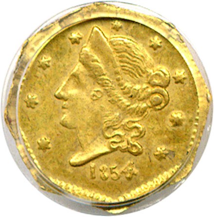 image for: Cal Gold: 1854 50c BG-305 PCGS MS60 