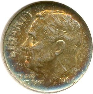 image for: 1964 10c ANACS AU55 Details (Scratched)