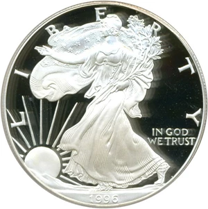 image for: 1996-P $1 Silver Eagle PCGS Proof 69 DCameo