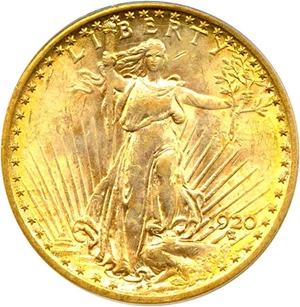 image for: 1920 $20 PCGS MS63