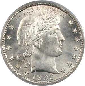 image for: 1896-S 25c PCGS MS65