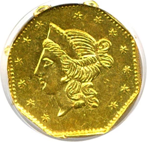image for: Cal Gold: 1853 $1 BG-530 PCGS AU58