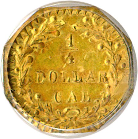 image for: Cal Gold: 1875 25c BG-798 PCGS MS63 
